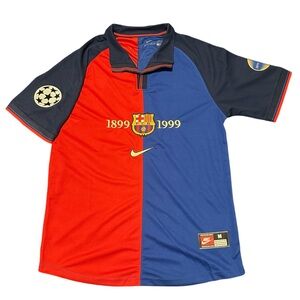 1998/99 retro FC Barcelona Centenary kit. Rivaldo soccer football jersey.